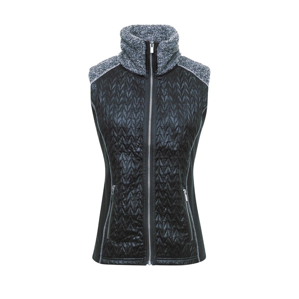 Wooly Bully Fearless Vest Navy Blue Black Sherpa Quilted Winter Gorp‎ Ski Snow S